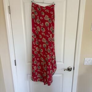 Maxi Flowy Lightweight Floral Skirt Red Multicolor Size M Flynn Skye